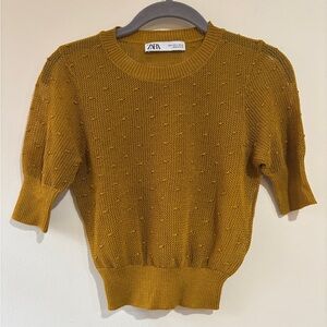 Zara Golden Yellow Women's Crew Neck Sweater